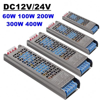 12V 24V AC DC Power Supply 60W 100W 200W 300W 400W Ultra Thin LED Driver