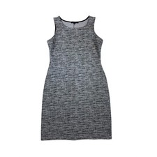 Hailey 23 Womens Sleeveless Textured Marled Knit Sheath Dress Black White Size M