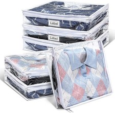 6 Pieces Sweater Storage Bags Plastic Clear PVC Clothes Storage Bags W/ Zipper