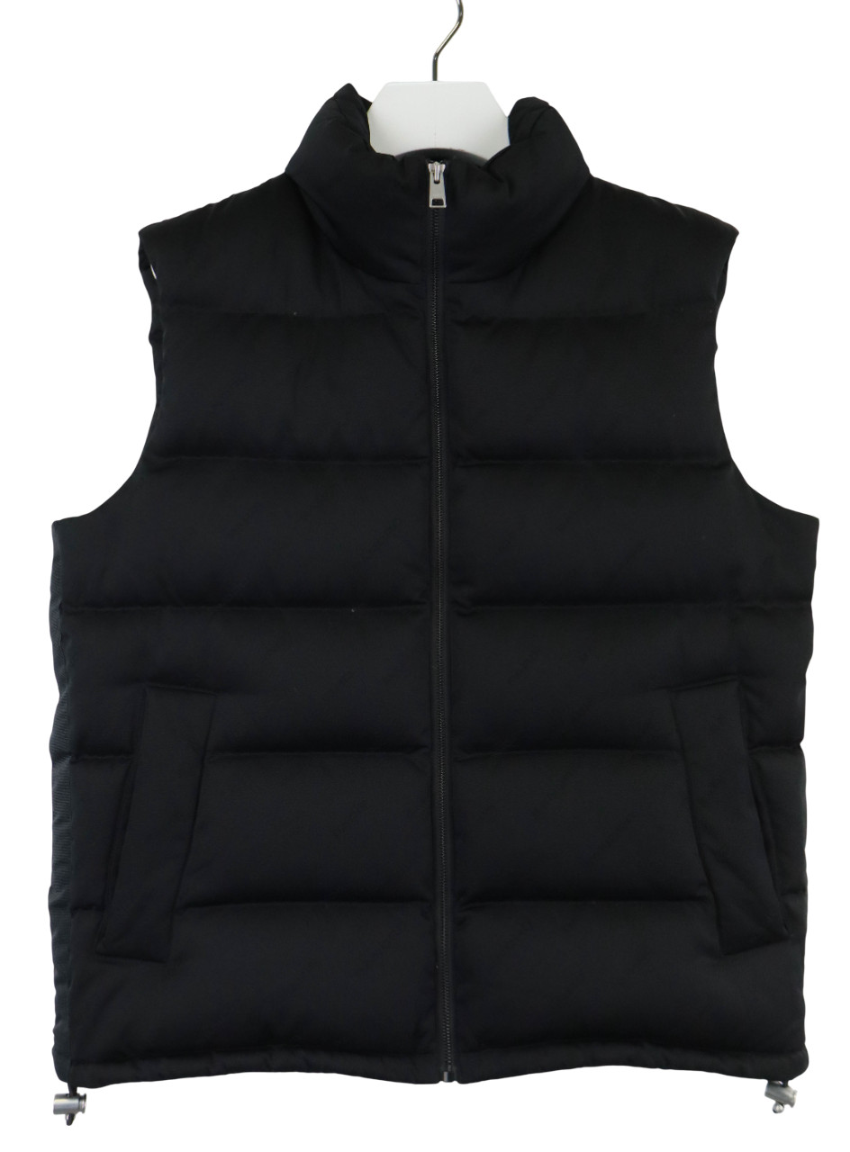 Sandro Mens Quilted Black Sleeveless Full Zip Vest Size S Regular