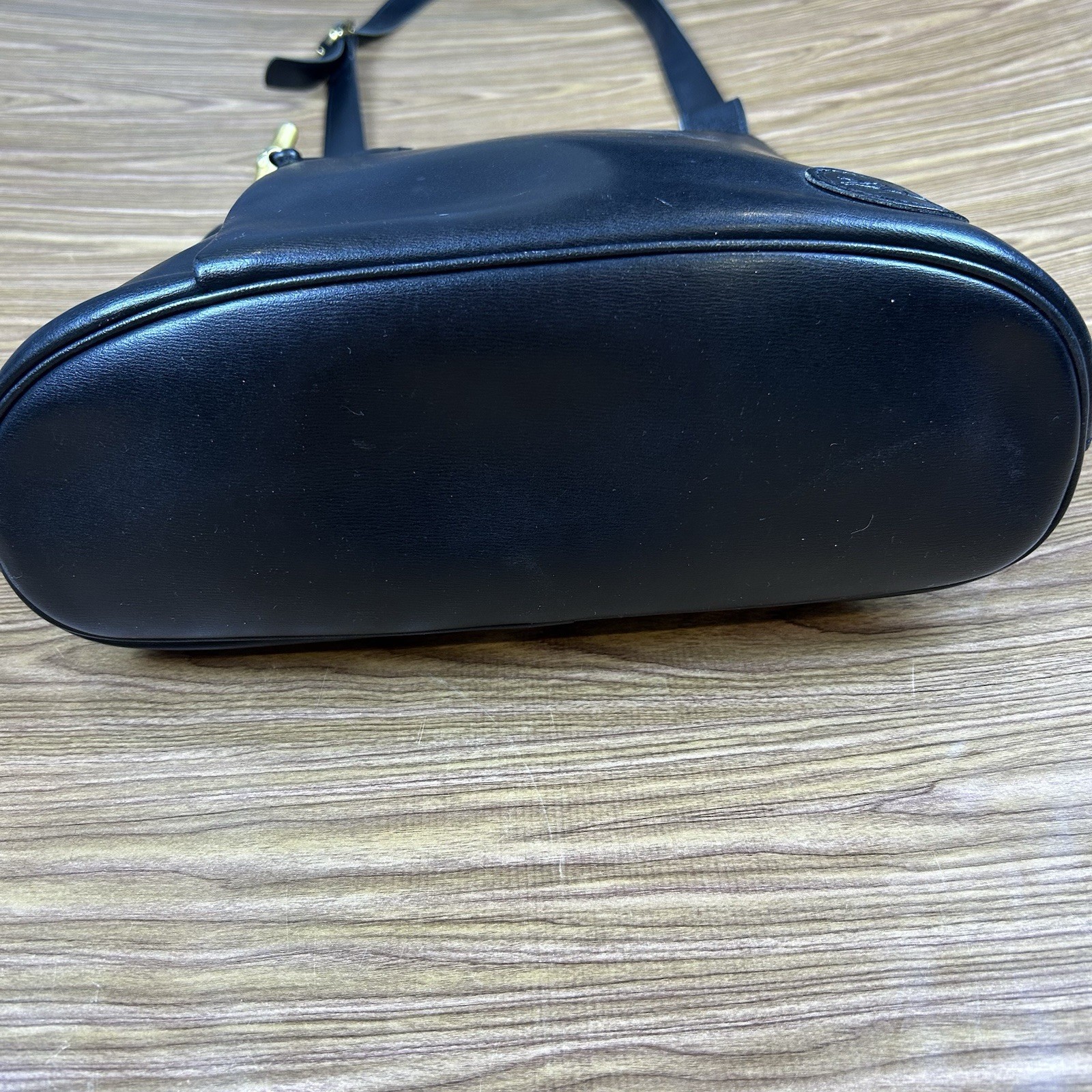 Vintage Longchamp Black Roseau Bucket Shoulder Bag Adjustable Strap Toggle image 4