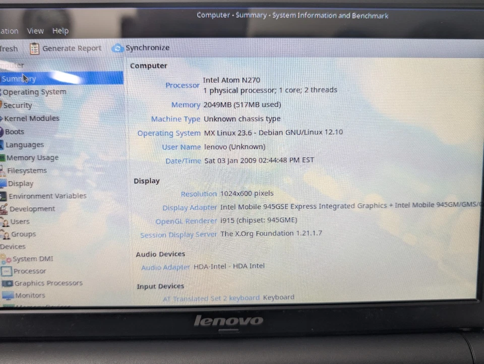 Netbook Lenovo IdeaPad S10-2 10.1" Atom N270 2GB CPU Foto 4 de 4