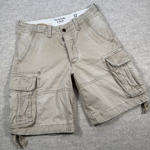 Vtg Abercrombie Shorts Mens 32 Baggy Cargo Distressed Heavy Drawstring Y2K