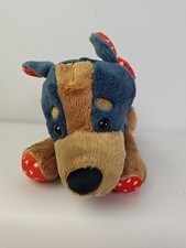 Blue Tan Dog Plush Heart Ears Paws Stuffed Animal Valentine 8.5 Inch