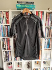 Endura Men?s Cycling Jersey XXL Black Grey Short Sleeve Half Zip Rear Pockets