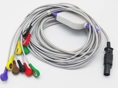 12pin Direct-Connect EKG Leadwire Cable 10 Leads for Mortara Quinton Burdick