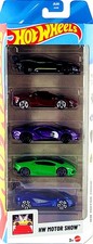 2026 Hot Wheels Motor Show 5-Pack - Ferrari SF90, Lamborghini, Ford GT, Vulcan