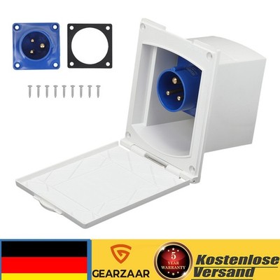 Aussensteckdose weiß IP44 3 polig 3 poli Wohnmobil Caravan Wohnwagen 3pin 16A