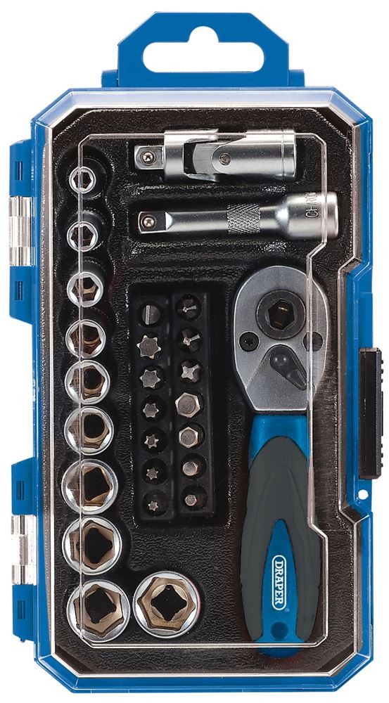 Draper 27 Piece 1/4" Drive Socket and Screwdriver Bit Set 1/4" - Image 7