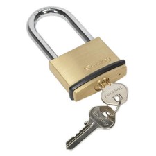 Sealey Brass Body Padlock Long Shackle 50mm PL202L