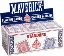 Maverick Playing Cards 12 Pack Standard Index Red and Blue Decks