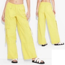 Wild Fable Women's Mid Rise Wide Leg Relaxed Cargo Pants Yellow Size XS