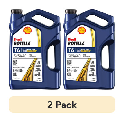 (2 pack) T6 Full Synthetic 5W-40 Diesel Engine Oil, 1 Gal, Enhanced Performance