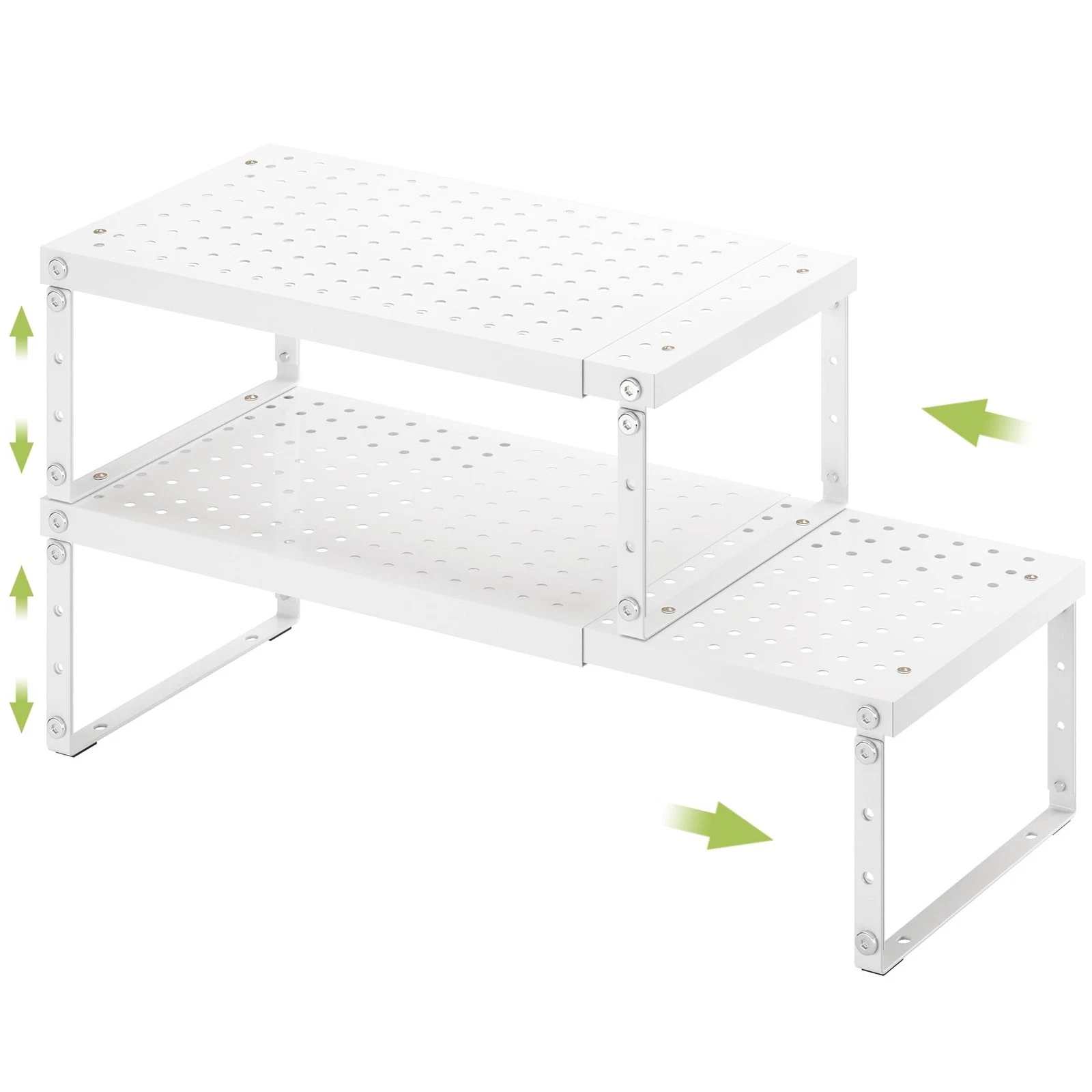 Expandable Cabinet Organizer Shelf With Adjustable Height, Stackable Kitchen ...