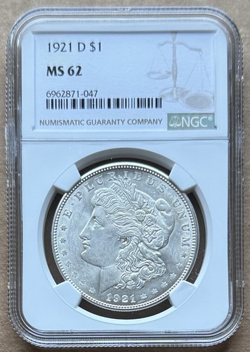 1921 D $1 NGC MS 62 1921-D MORGAN SILVER DOLLAR