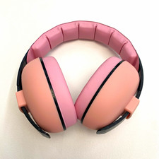 Baby Hearing Protection Ear Muffs Pink/Black Adjustable Headband Plastic
