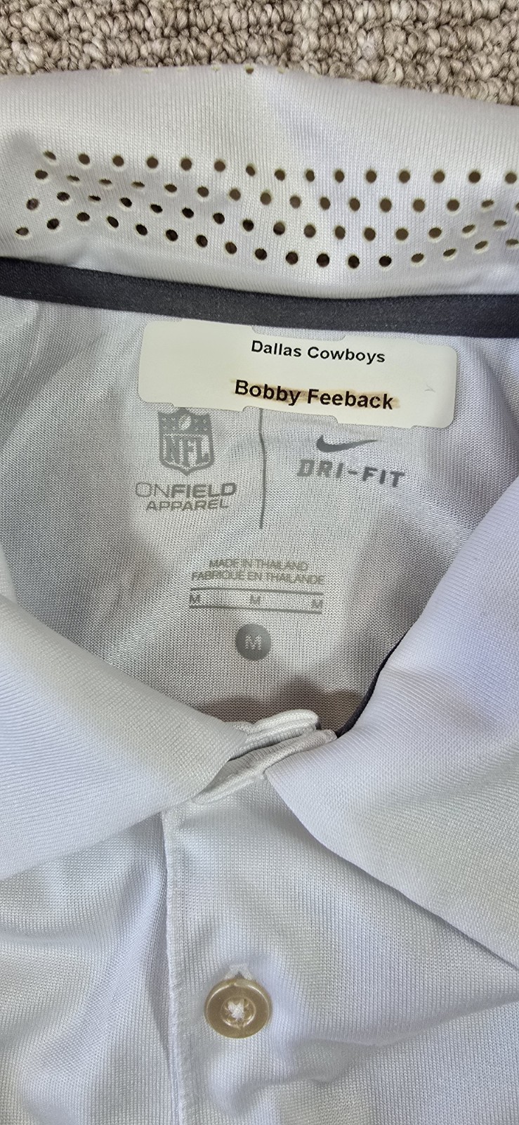 Nike NFL Dallas Cowboys Dri-Fit On-Field Team Issued Polo Shirt Size M White thumbnail 4