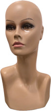 17" Tall, Female Realistic Mannequin Head, Table Top Display, Hand painted h23