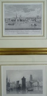 Zurich Zürich Stahlstich u. Kupferstich Stadtbilder Schweiz 1790/1836