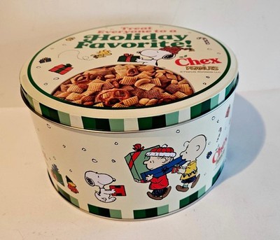 2025 CHEX PEANUTS TIN Snoopy Charlie Brown Xmas Holiday Collectible NEW in Box