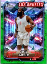 2024-25 Topps Chrome Sapphire #198 James Harden Green Sapphire #/99