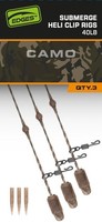 Fox Edges Camo Heli-Clip Rigs 40Lb Submerge 3Pcs