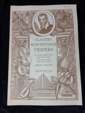 Monteverdi Vespers for soloists choir organ & orchestra ed. Denis Stevens score
