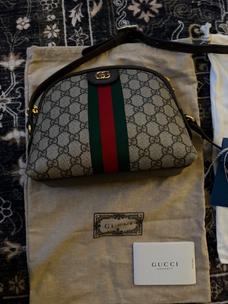 Gucci GG Supreme Monogram Web Ophidia Dome Crossbody Shoulder Bag