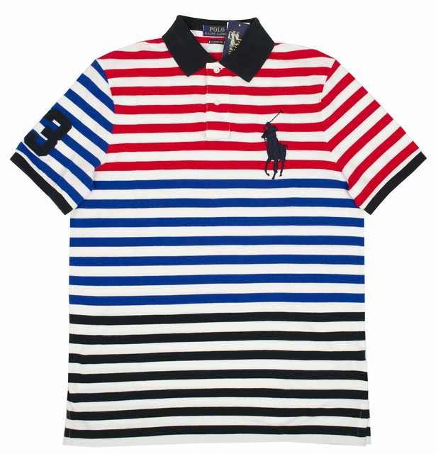 red white striped polo shirt