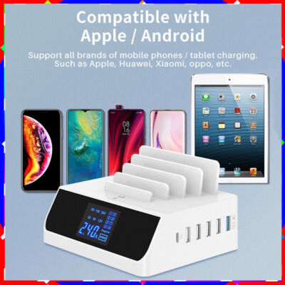 Multi-port digital display smart USB used a stand for convenient travel charging