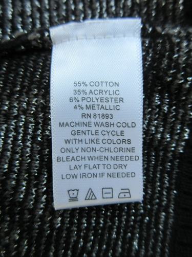 Isaac Mizrahi Live Cardigan Sweater M Black Silver Metallic Floral Button Front - Picture 9 of 9