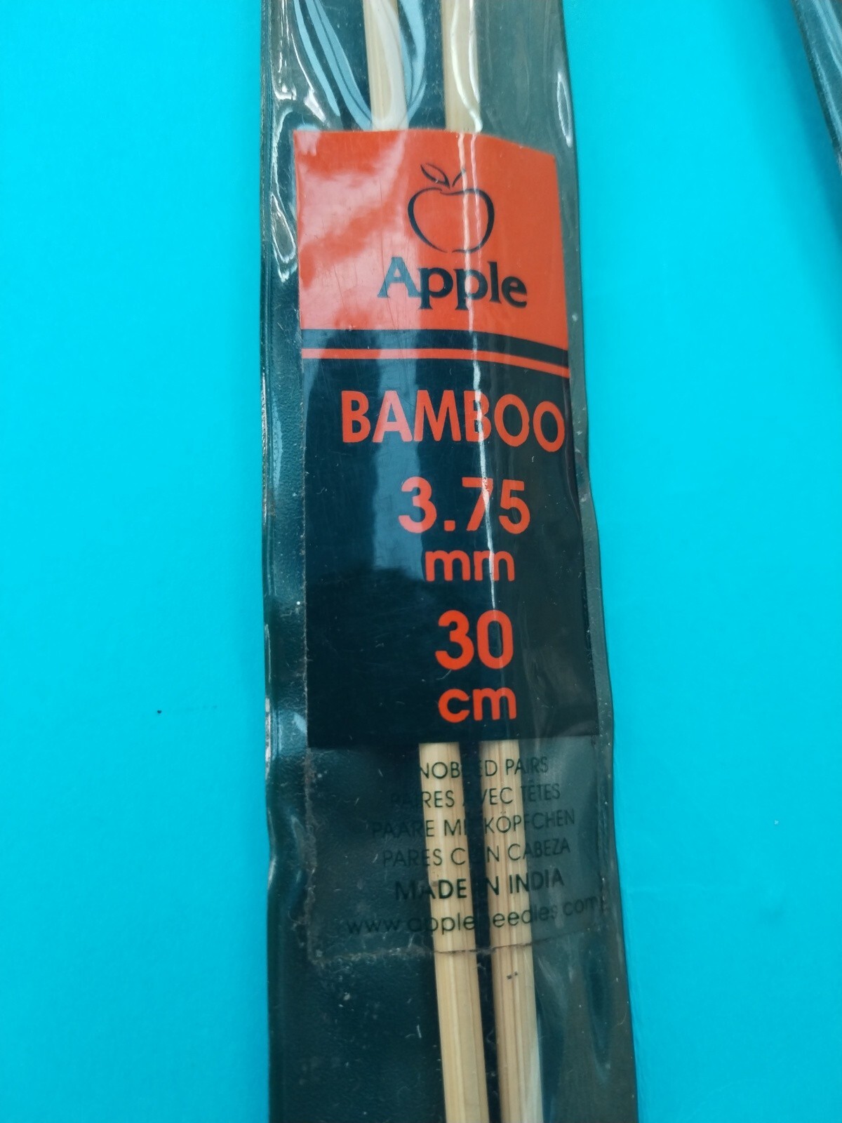 APPLE BAMBOO Knitting Needles Knobbed Pins Sizes 3.25mm to 5.5mm x 30cm eBay