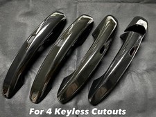 LHD Painted Gloss Black Door 4 Keyless Cut Handle Cover Fits 15-21 W205 C300 C63