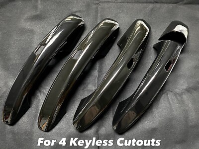 LHD Painted Gloss Black Door 4 Keyless Cut Handle Cover Fits 20-26 X247 GLB250