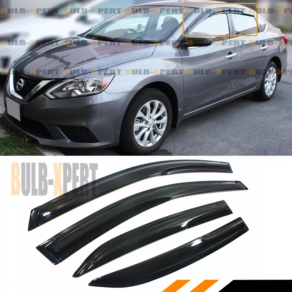 JDM WAVY STYLE SMOKED WINDOW VISOR VENT SHADE FOR 2013 2019 NISSAN