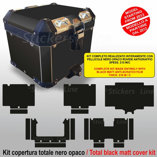 Kit adesivi bauletto top case BMW R1200GS - R1250GS NERO ANTIGRAFFIO dal 2013 - Foto 1 di 1