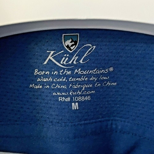 Camisa Kuhl Mujer MEDIANA Azul con Botones Ventilados Frontal Espalda Espalda Larga Cuello - Imagen 10 de 12