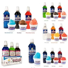 Snow Cone Syrup Snowie 3-Pack Carnival Tropical Sour Berry Shave Ice18-Flavores