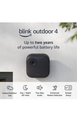 Blink Outdoor 4 (4th Gen) Battery Powered 5 Camera System - Black 