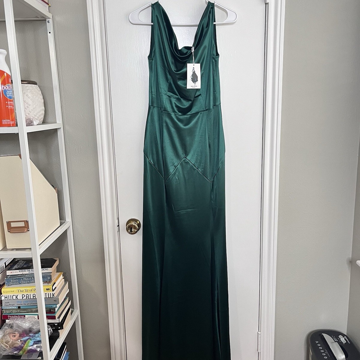 NWT Muxxn Emerald Green M Satin Dress Gown Size Glam Mermaid Fit Flare  Evening | eBay