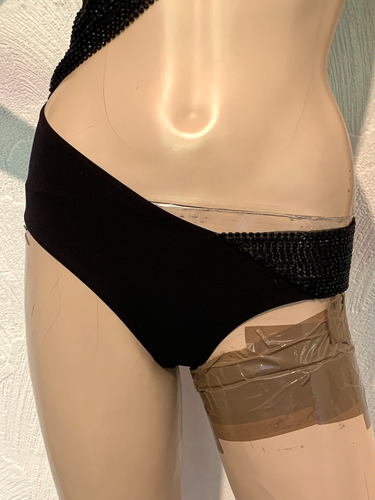 LA PERLA £670 Black Asymmetric Two Piece Swimsuit UK 12 US 8 IT 44 Cup B BNWT - Picture 6 of 20