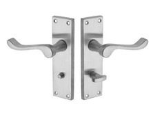 Victorian Internal Door Handles on Backplate - Brushed Chrome Door Handles