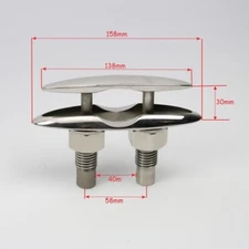 Stainless Steel Boat Cleat 6 Inch Pull Up Deck Hidden Flush Mount 316 Marine