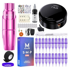 Tattoo Pen Kit Rotary Professional Motor Machine Power Supply Needles Cartridges