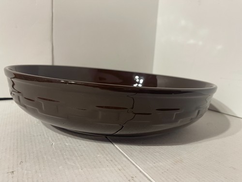 Longaberger Pottery Woven Traditions Brown Pie Plate 13.1/4 - 第 4/14 張圖片