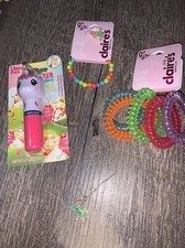 Claire  s Little girls rainbow unicorn ring bracelet jewelry lipgloss hair tie