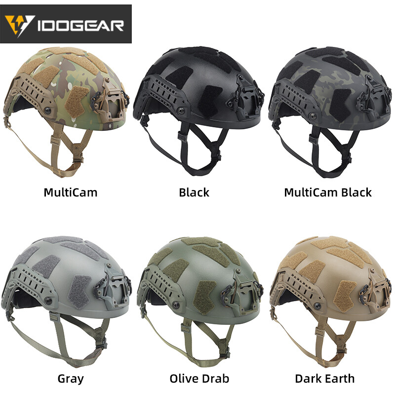 Casque Tactique IDOGEAR SF SUPER - Coupe Haute, Léger, Camouflage 6 Couleurs - Neuf