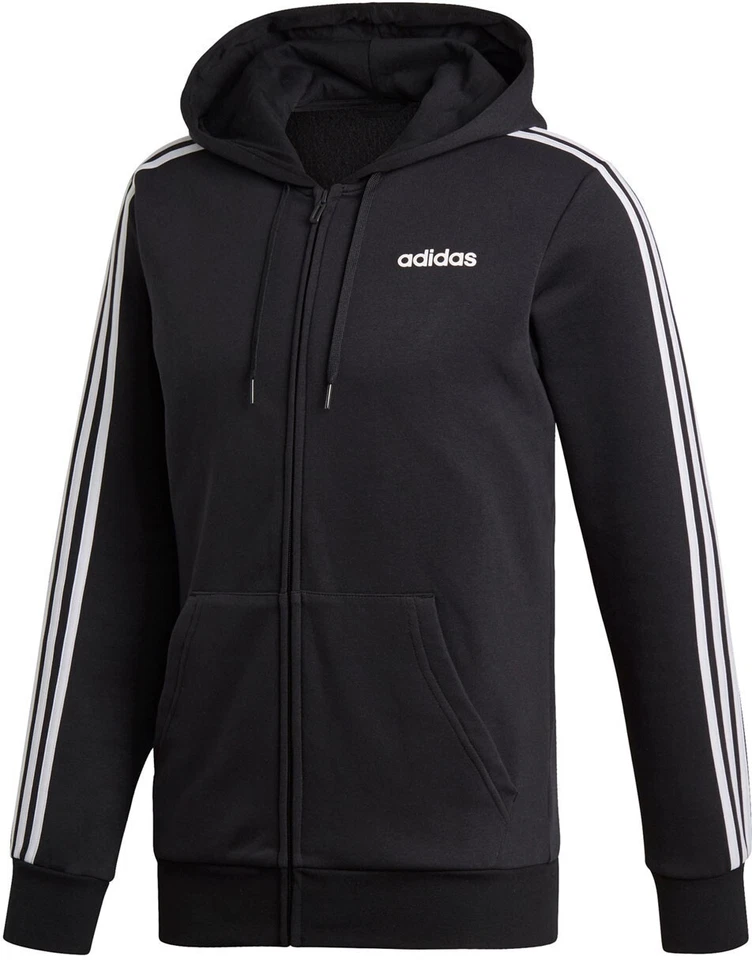 Adidas Essentials Fleece 3-Stripes Herren Hoodie Pulli Sweater Full-Zip Zipper