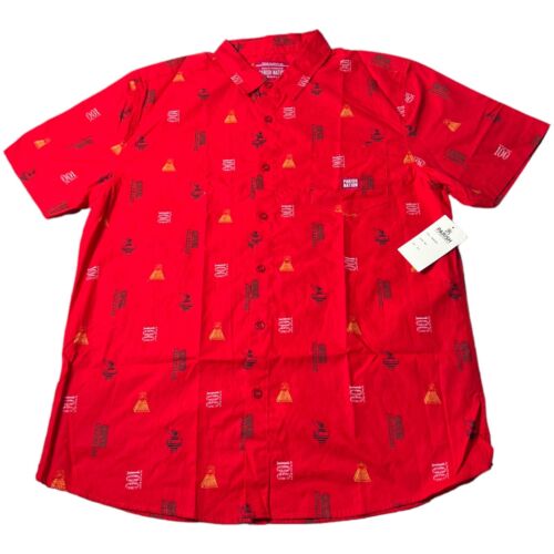 Camisa Parish Nation Roja Informal con Impresión Total Botones Nueva con Etiquetas Para Hombre Talla 3XL - Imagen 1 de 7