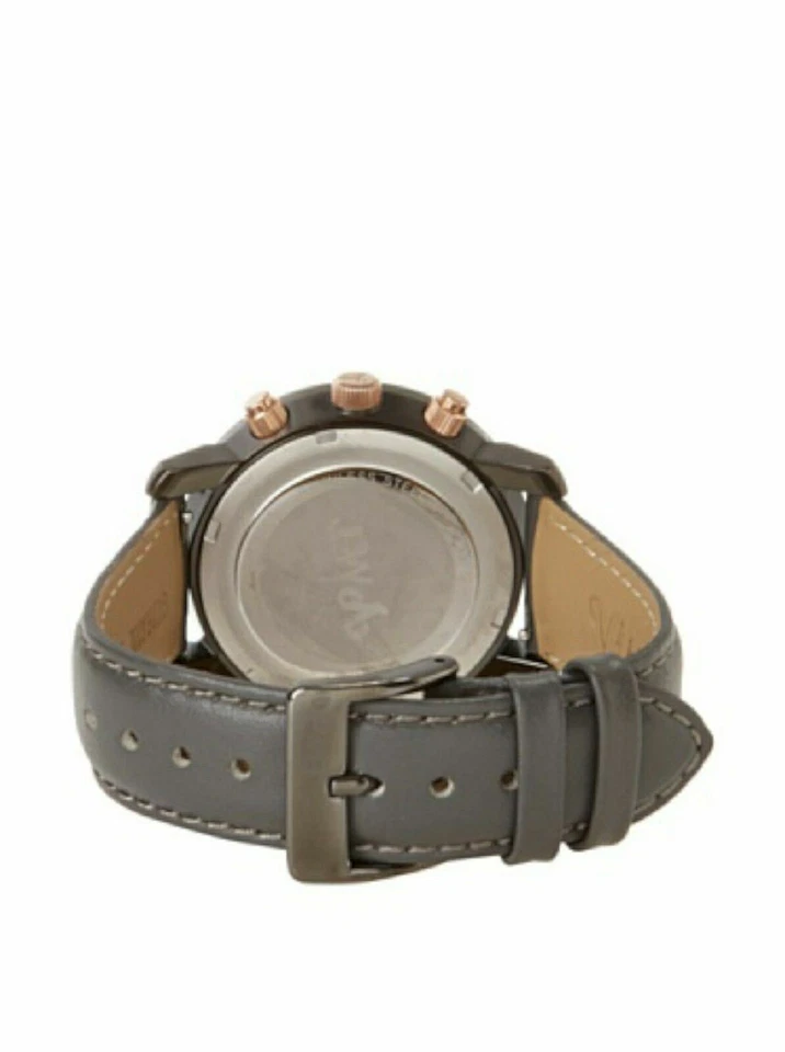 NUEVO JBW J6276F-Gris/Negro Mujer Correa de Cuero Caja de Acero Inoxidable Reloj de Cuarzo Foto 2 de 3